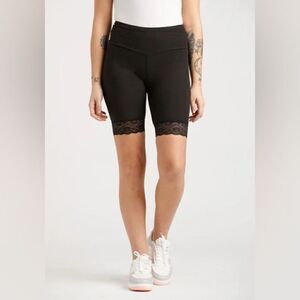 Warehouse One Size XS Women's Lace Trim Black Bike Shorts